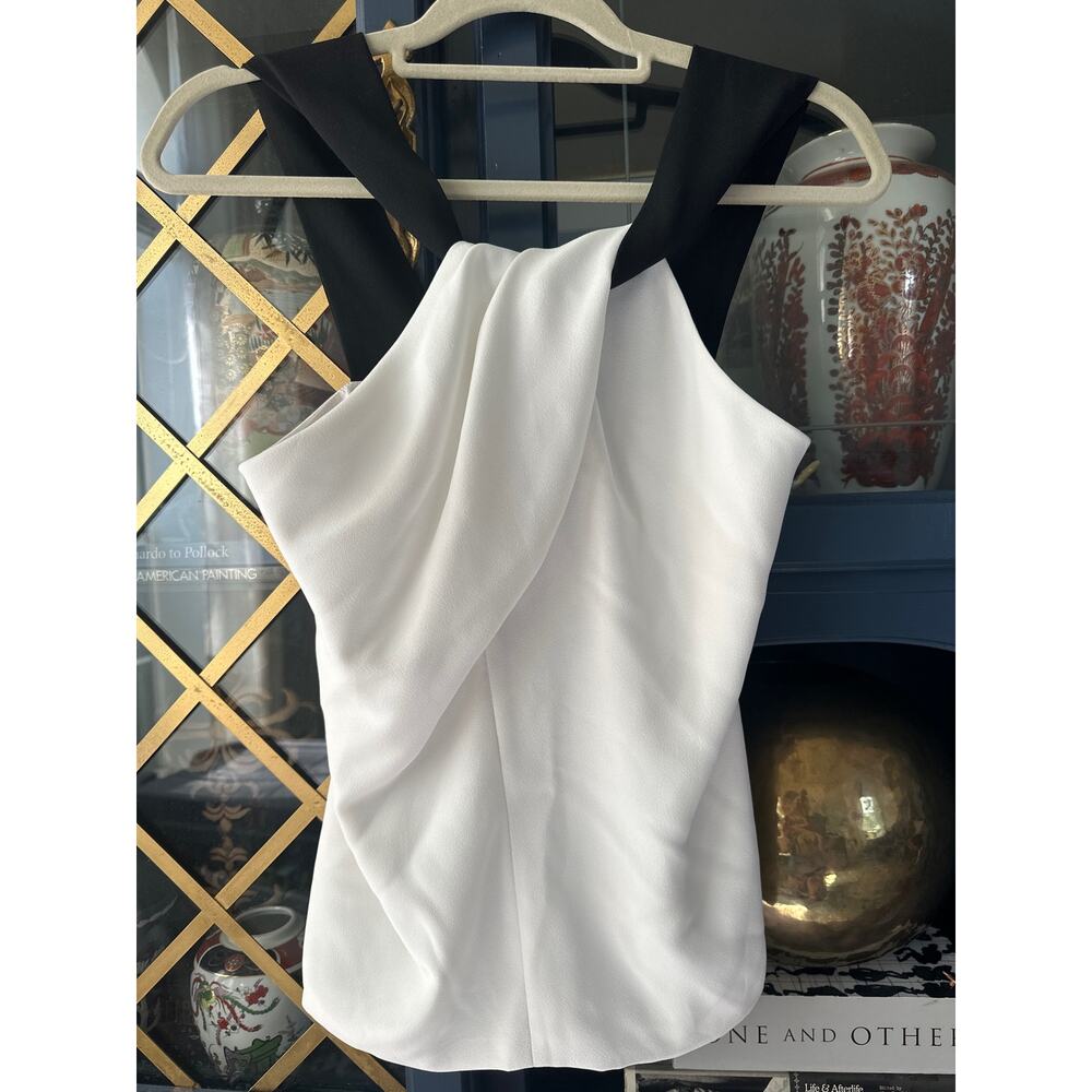 NICHOLAS the label black anbd white top blouse twist front keyhole US 0 Aus 4